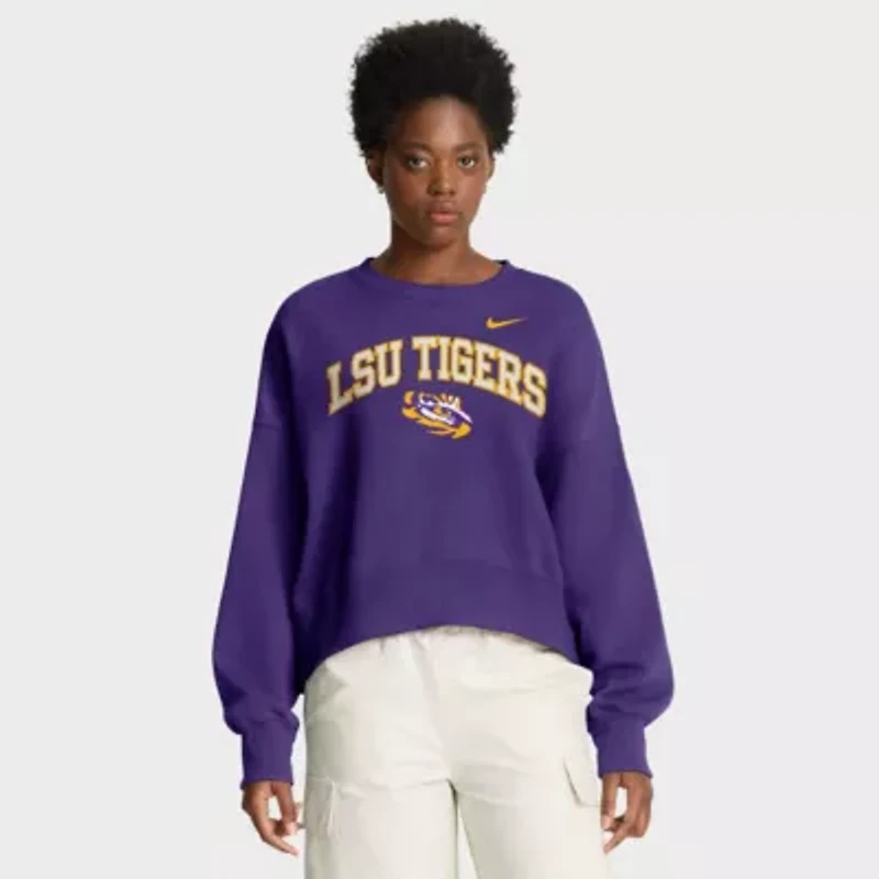 NCAA Nike LSU Tigers Oversized Phoenix Arch Pullover Sweatshirt