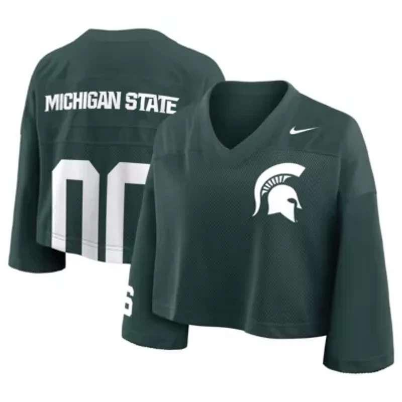 NCAA Nike Michigan State Spartans Cropped Mesh Dri-FIT Fashion Jersey