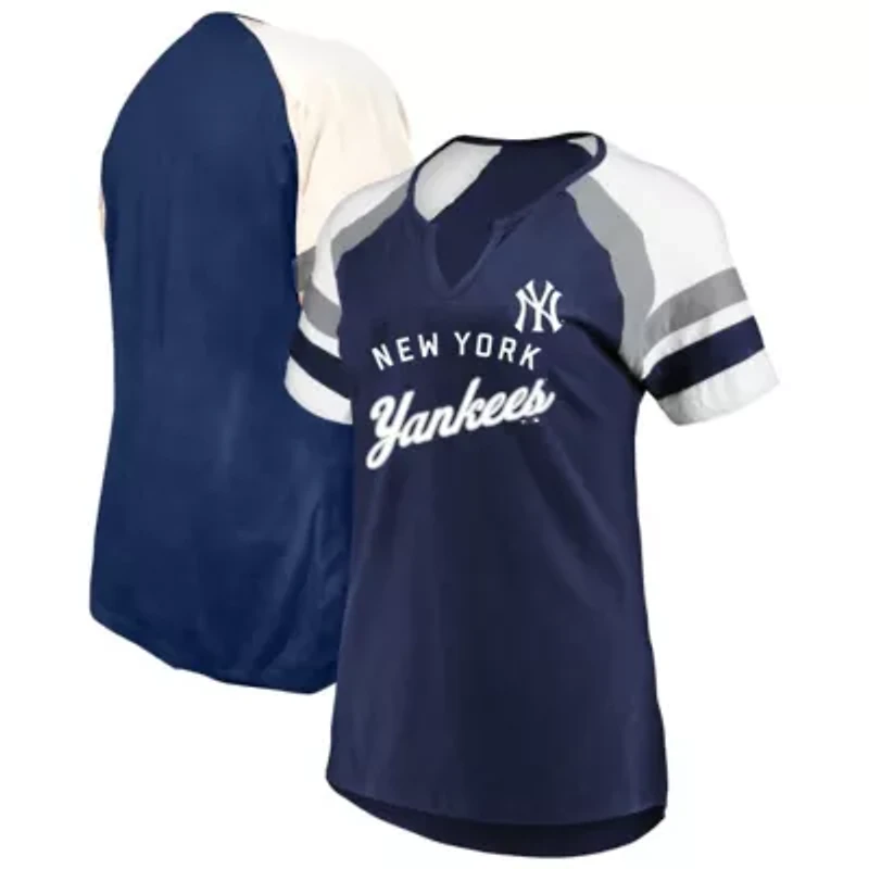 MLB New York Yankees Arched Notch Neck T-Shirt