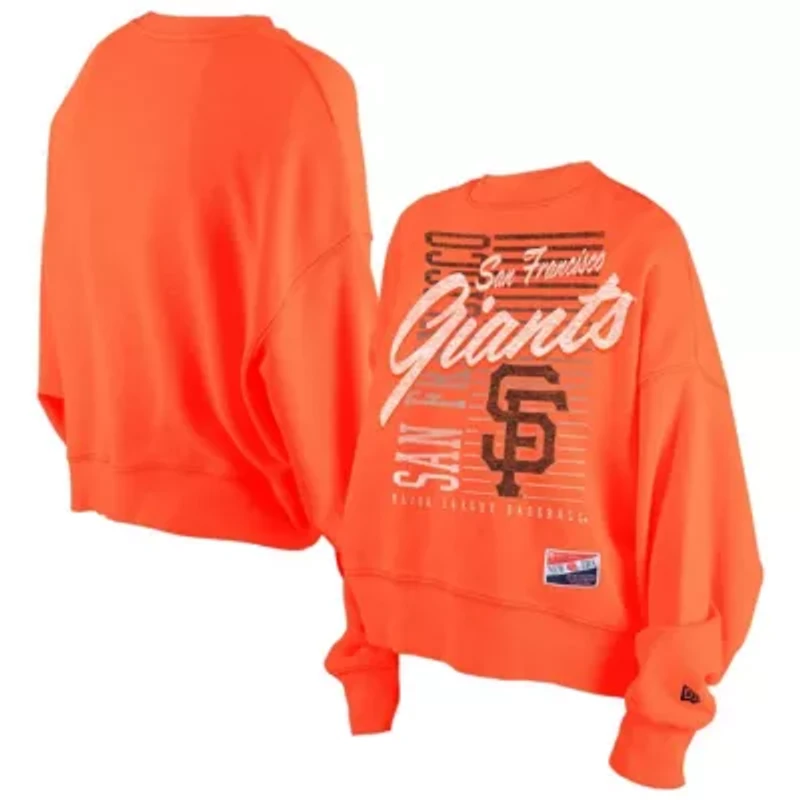 MLB San Francisco Giants Boxy Mineral Wash Dolmen Sleeve Cropped Sweatshirt