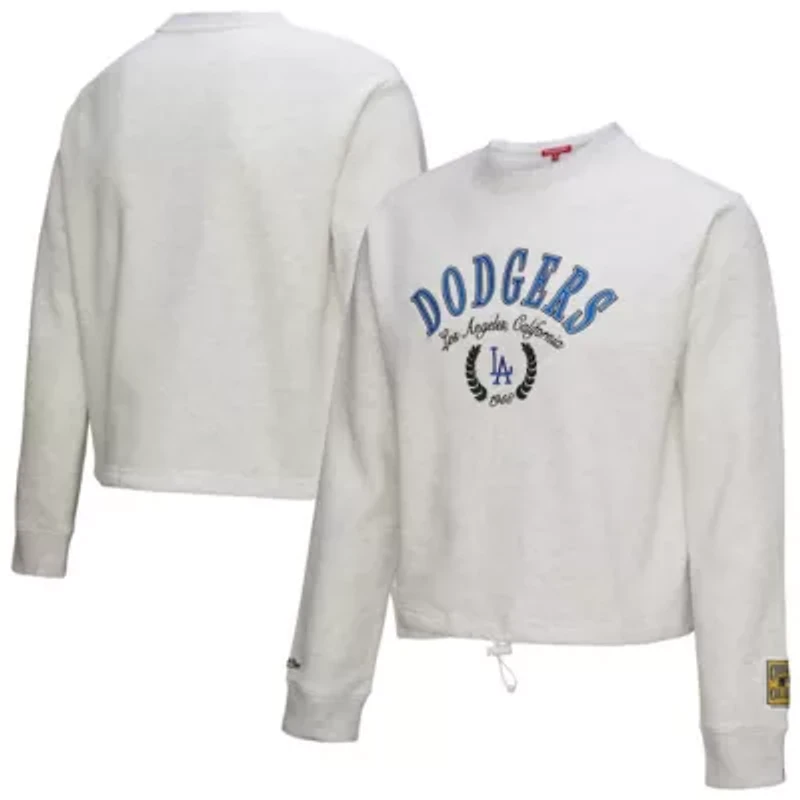 MLB Los Angeles Dodgers Cropped Toggle Pullover Sweatshirt