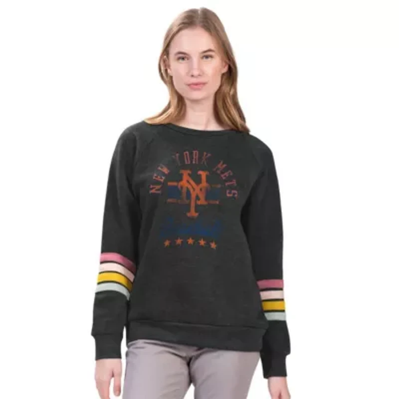 MLB New York Mets Allana Stripe Pullover Sweatshirt