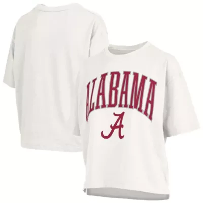 Alabama Crimson Tide NCAA Nelson Arch Over Logo Waist Length Oversized Slub T-Shirt