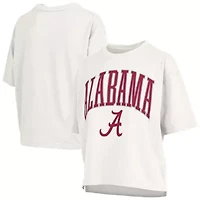 Alabama Crimson Tide NCAA Nelson Arch Over Logo Waist Length Oversized Slub T-Shirt
