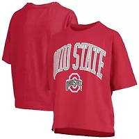 NCAA Ohio State Buckeyes Nelson Arch Over Logo Waist Length Oversized Slub T-Shirt