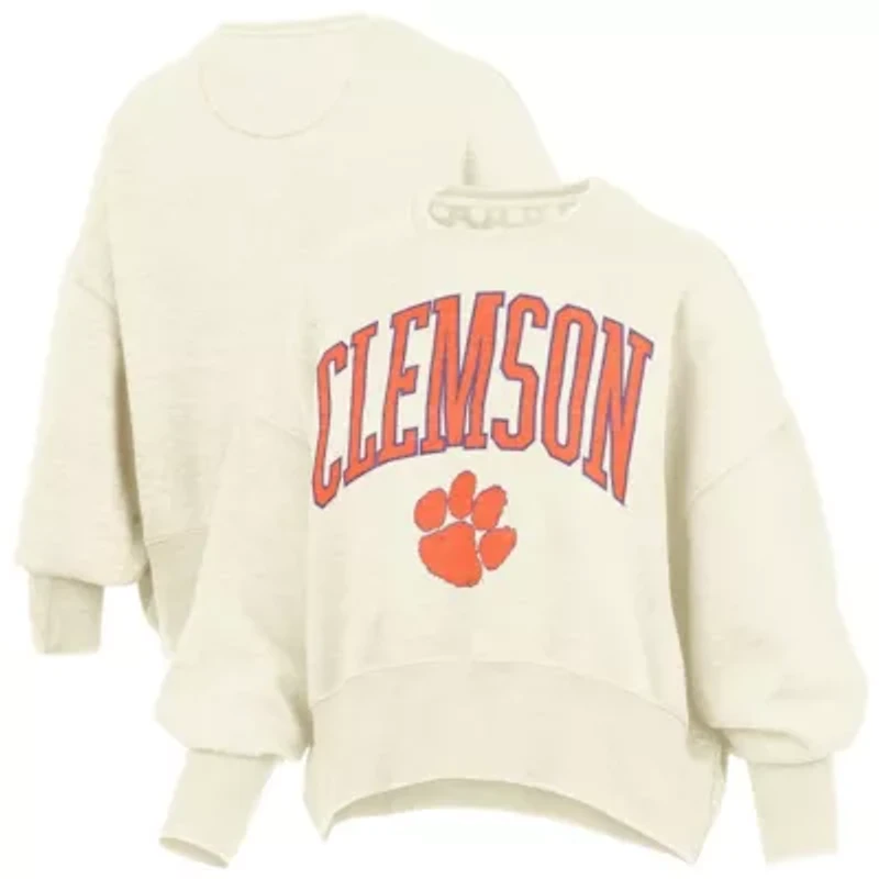 NCAA Clemson Tigers Oversized Waist-Length Crewneck Sweatshirt