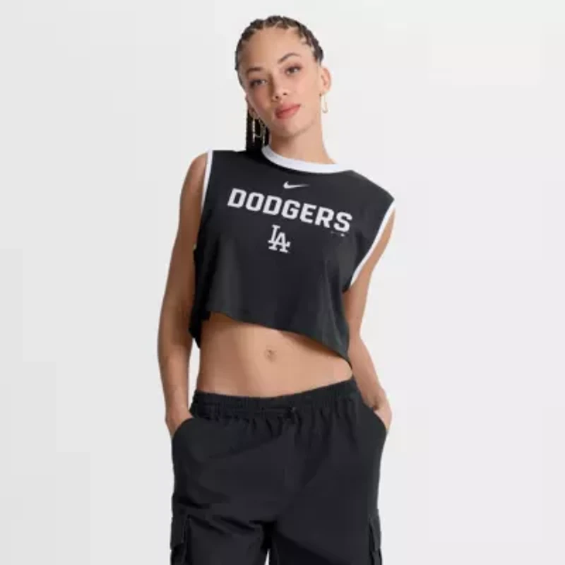 MLB Nike Los Angeles Dodgers Primetime Loose Dri-FIT Cropped Tank Top