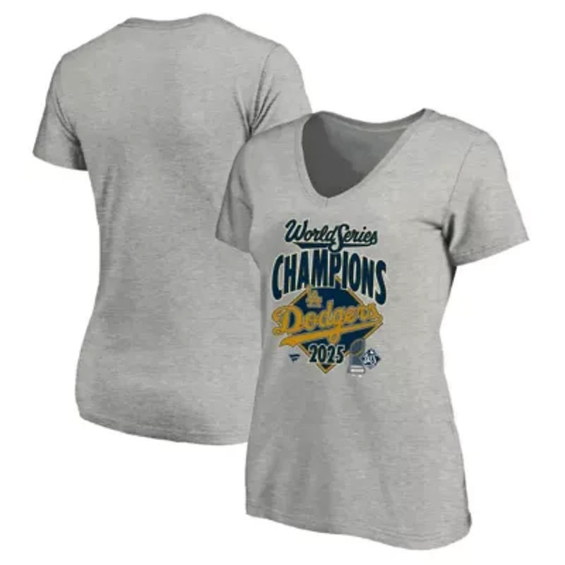 MLB Fanatics Los Angeles Dodgers 2025 World Series s Locker Room Replica Plus V-Neck T-Shirt