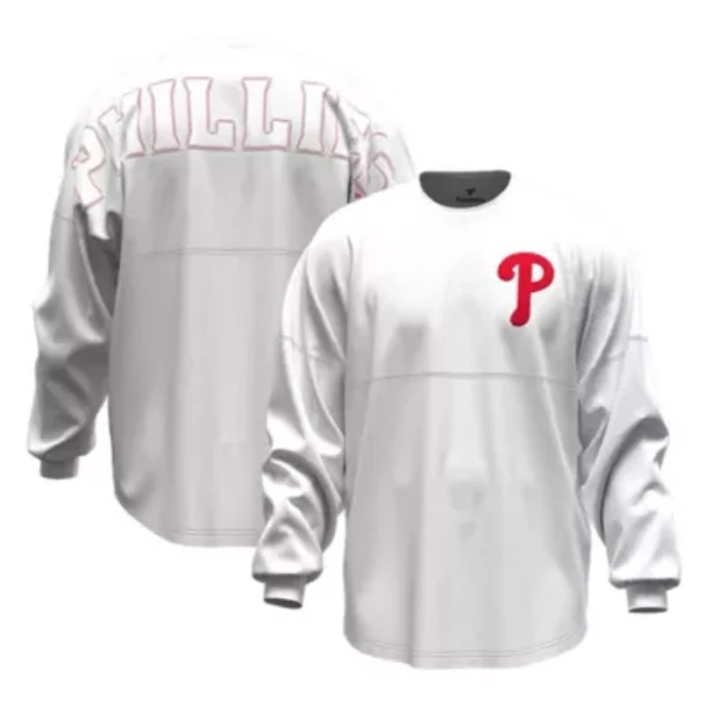 MLB Fanatics Philadelphia Phillies Baseball Stitch Long Sleeve T-Shirt