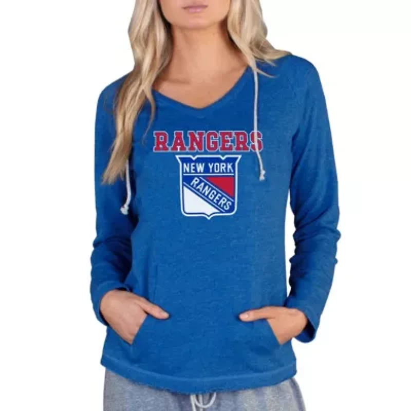 NHL New York Rangers Mainstream Terry Tri-Blend Long Sleeve Hooded Top