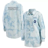 NHL Toronto Maple Leafs Oversized Tie-Dye Button-Up Shirt