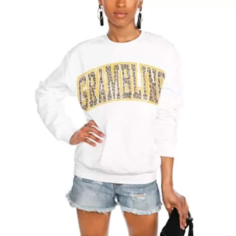 Grambling State Tigers NCAA Distressed Snap Perfect Oversized Pullover Sweatshirt