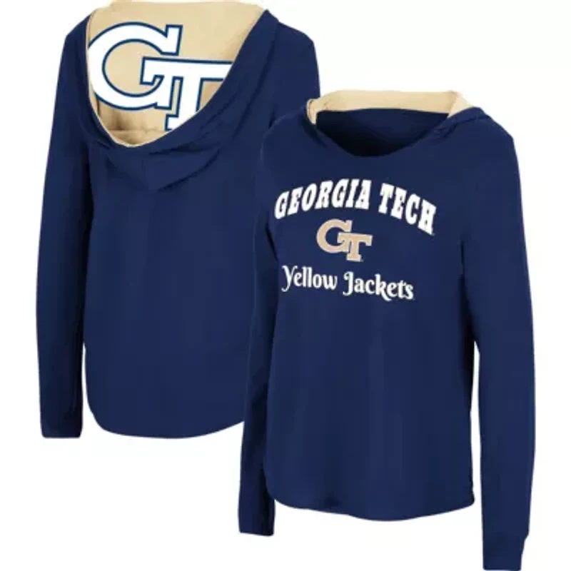 Georgia Tech Yellow Jackets NCAA Catalina Hoodie Long Sleeve T-Shirt