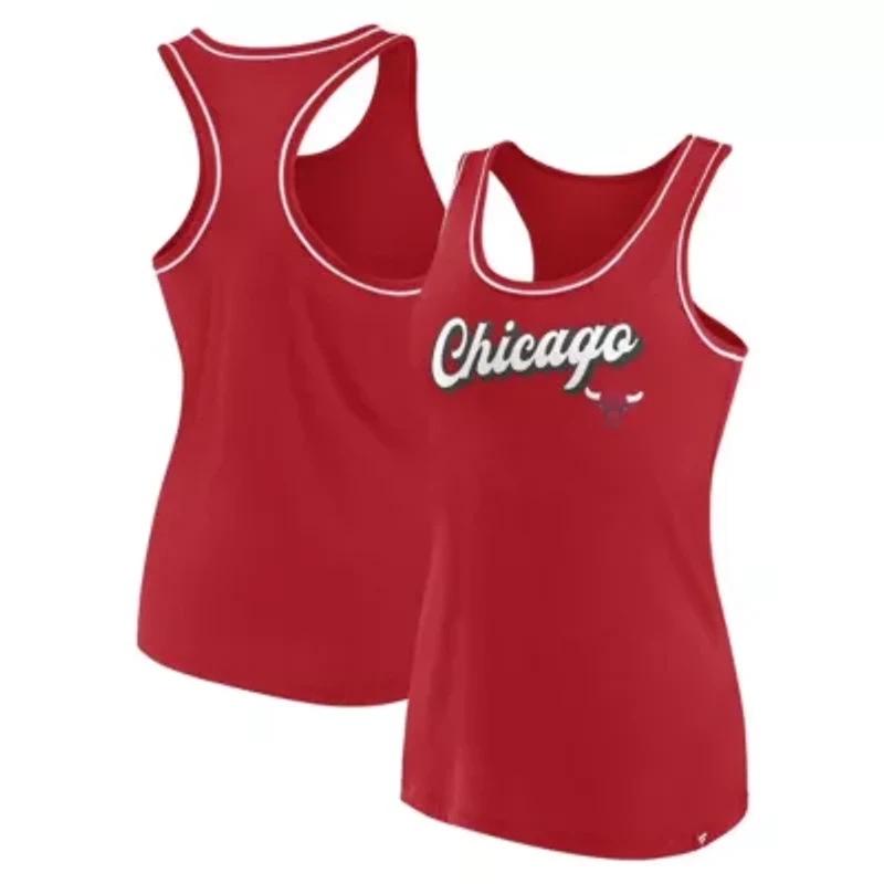 NBA Fanatics Chicago Bulls Wordmark Logo Racerback Tank Top