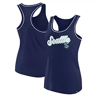 NHL Fanatics Deep Sea Seattle Kraken Wordmark Logo Racerback Scoop Neck Tank Top