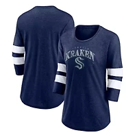 NHL Fanatics Deep Sea Seattle Kraken Special Edition 2.0 Barn Burner 3/4 Sleeve T-Shirt