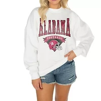 Alabama Crimson Tide NCAA Oversized Good Vibes Premium Fleece Drop Shoulder Pullover Sweatshirt