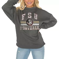 NCAA Florida State Seminoles Good Vibes Premium Fleece Drop Shoulder Pullover Sweatshirt