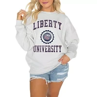 NCAA Liberty Flames Oversized Good Vibes Premium Fleece Drop Shoulder Pullover Sweatshirt