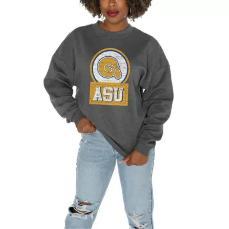 NCAA Albany State Golden Rams Oversized Drop Shoulder Fleece Pullover Sweatshirt