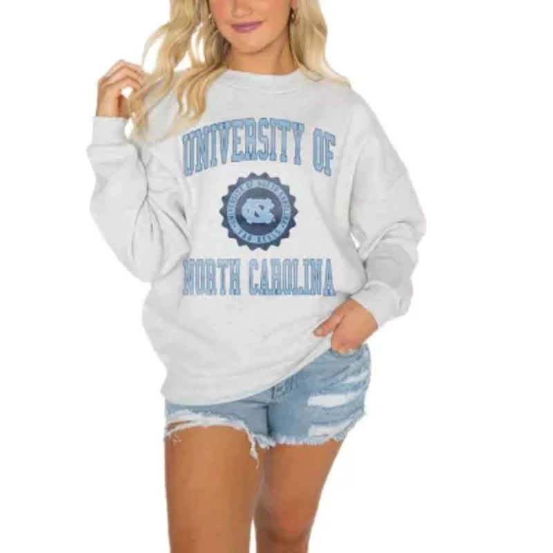 NCAA North Carolina Tar Heels Oversized Drop Shoulder Fleece Pullover Sweatshirt