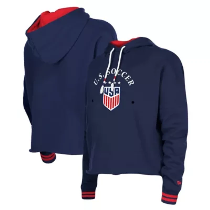 Olympics 5th & Ocean by USWNT Athleisure Cropped Fleece Pullover Hoodie