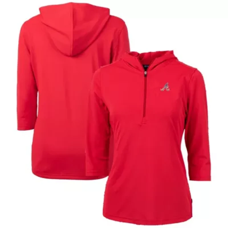 MLB Atlanta Braves Americana Logo DryTec Virtue Eco Pique Recycled Half-Zip Pullover Hoodie