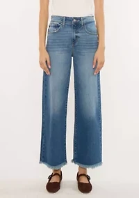 Aruli Essentials High Rise Cropped Wide Leg Jeans