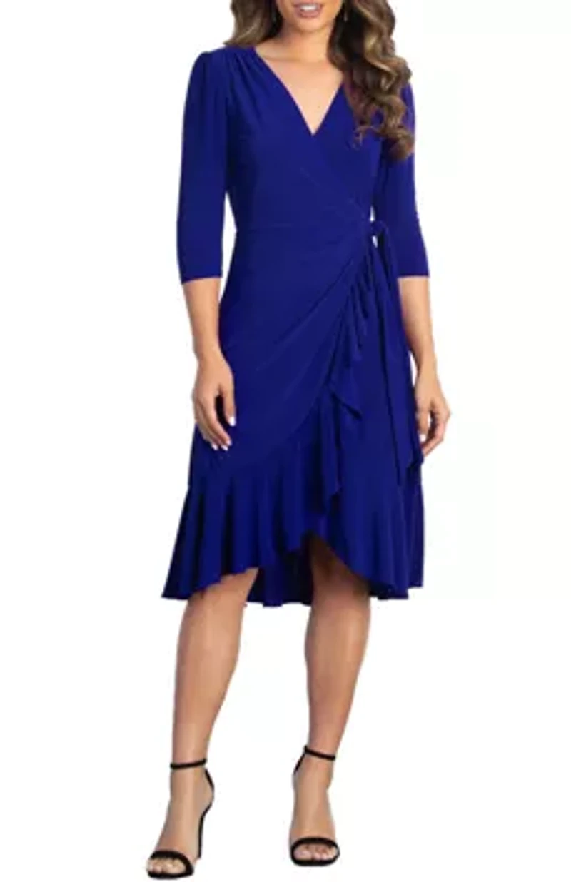 Women's Whimsy Ruffled Midi Wrap Dress