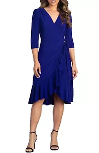 Women's Whimsy Ruffled Midi Wrap Dress