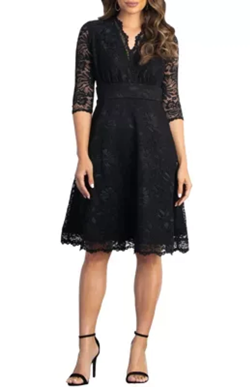 Women's Mademoiselle Lace Cocktail Dress with Sleeves