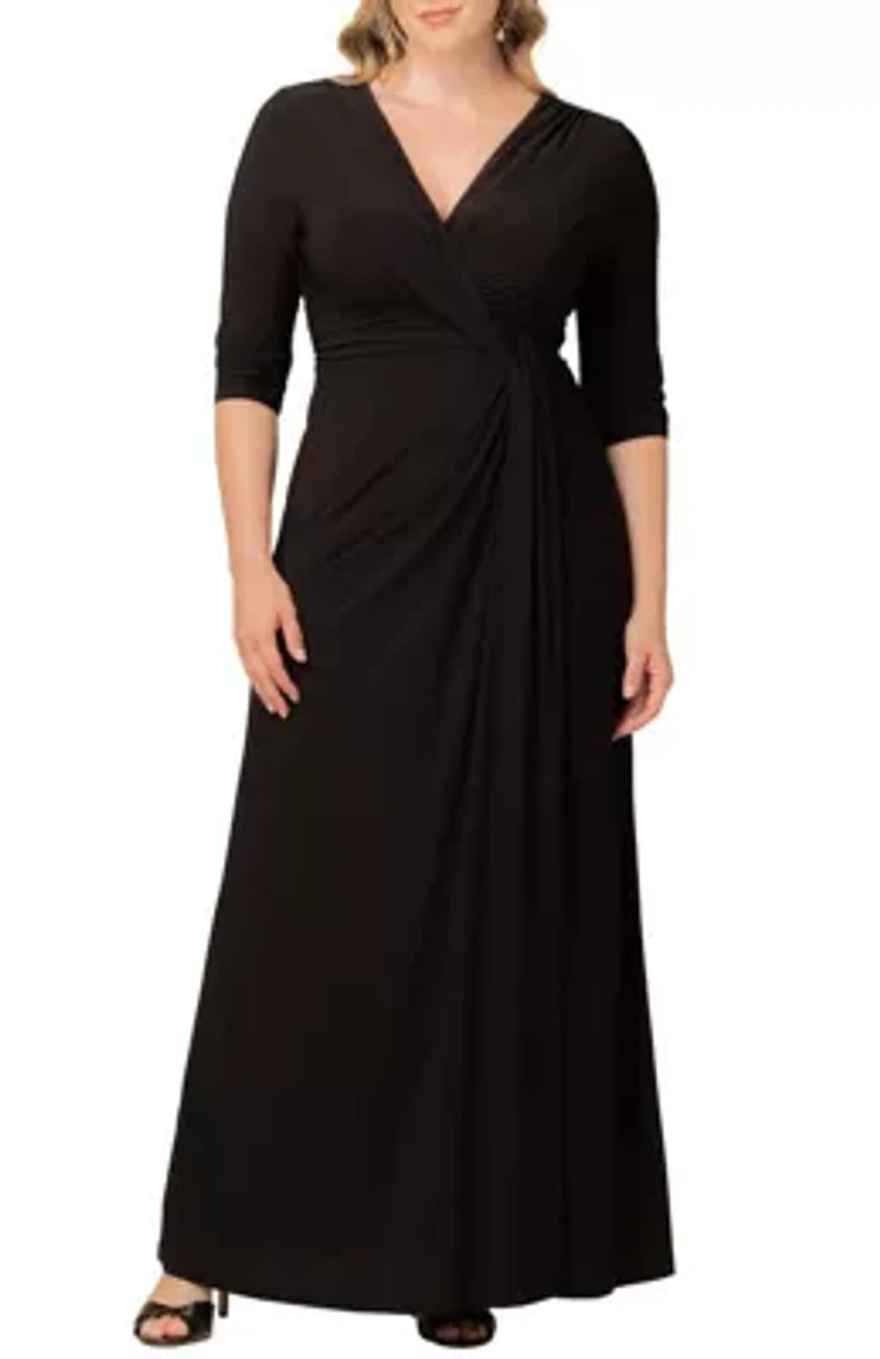 Women's Plus Evening Romance Column Gown