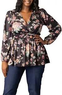 Women's Plus Leah Long Sleeve Tunic Top