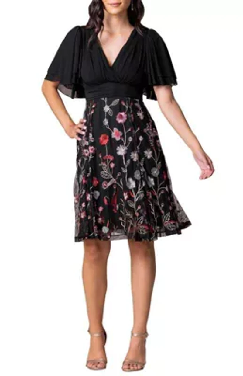 Women's Lillian Embroidered Midi Cocktail Dress