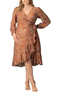Women's Plus Julia Long Sleeve Wrap Dress