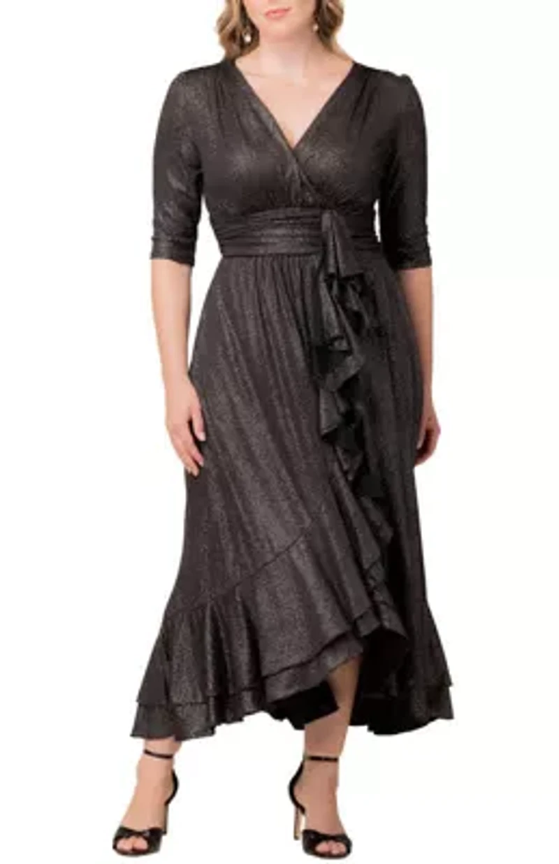 Women's Plus Size Glimmer Ruffle Evening Gown