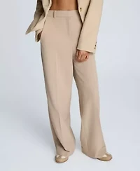 Luxe Twill Fly Front High Rise Boyfriend Wide Leg Pant