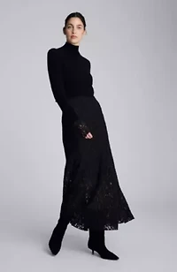 Merino Wool Cropped Long Sleeve Mockneck