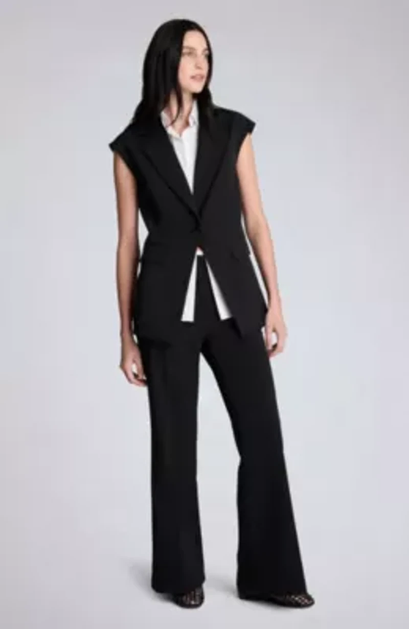 Notch Collar Vest with Faux Shirt