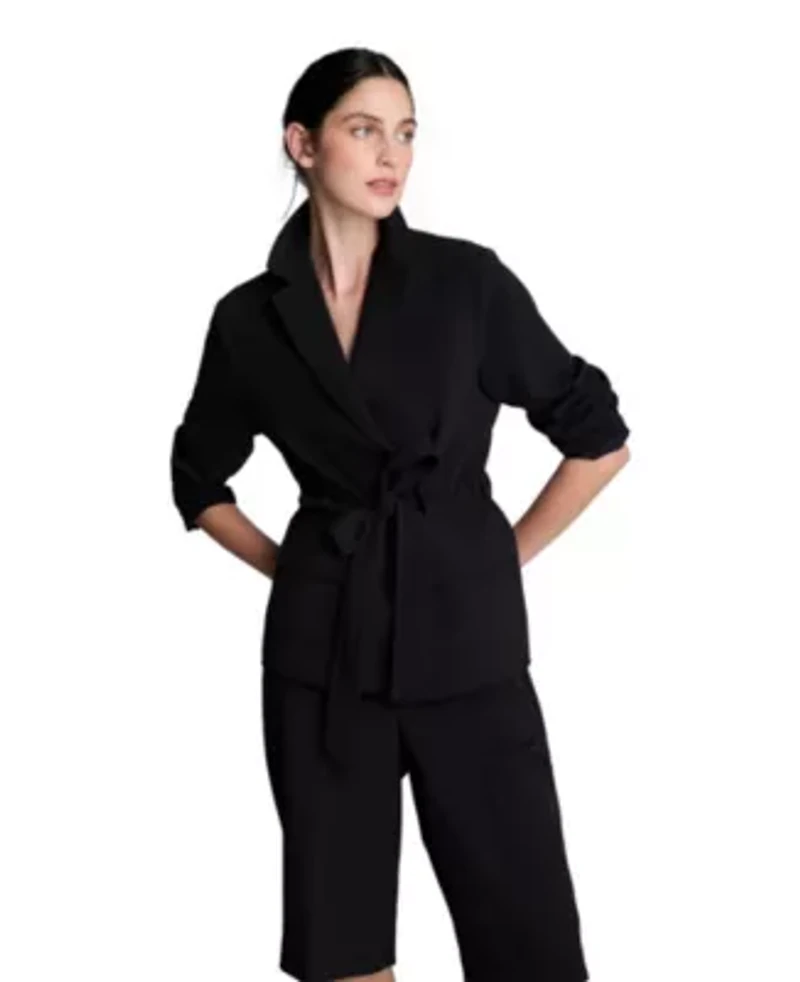 Belted Jacket with Flap Pockets