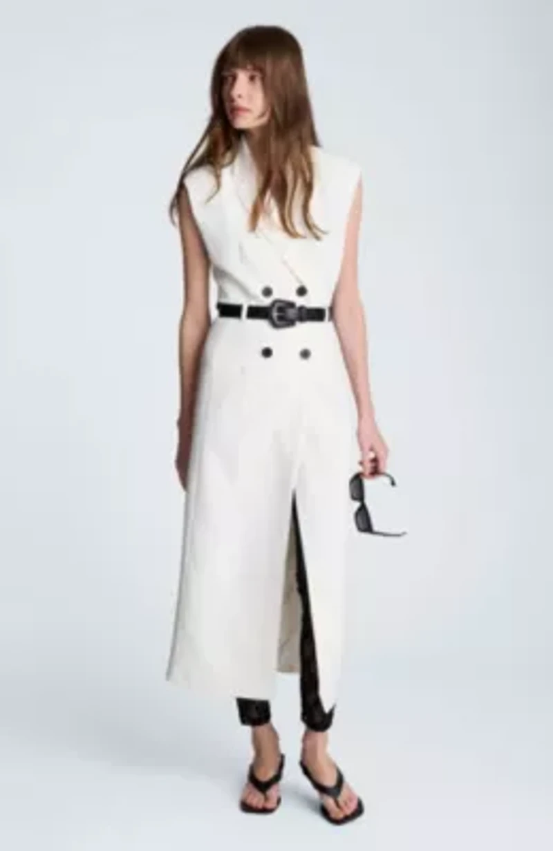 Sleeveless Modern Mini Trench Dress