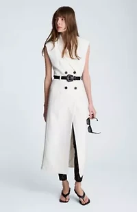 Sleeveless Modern Mini Trench Dress