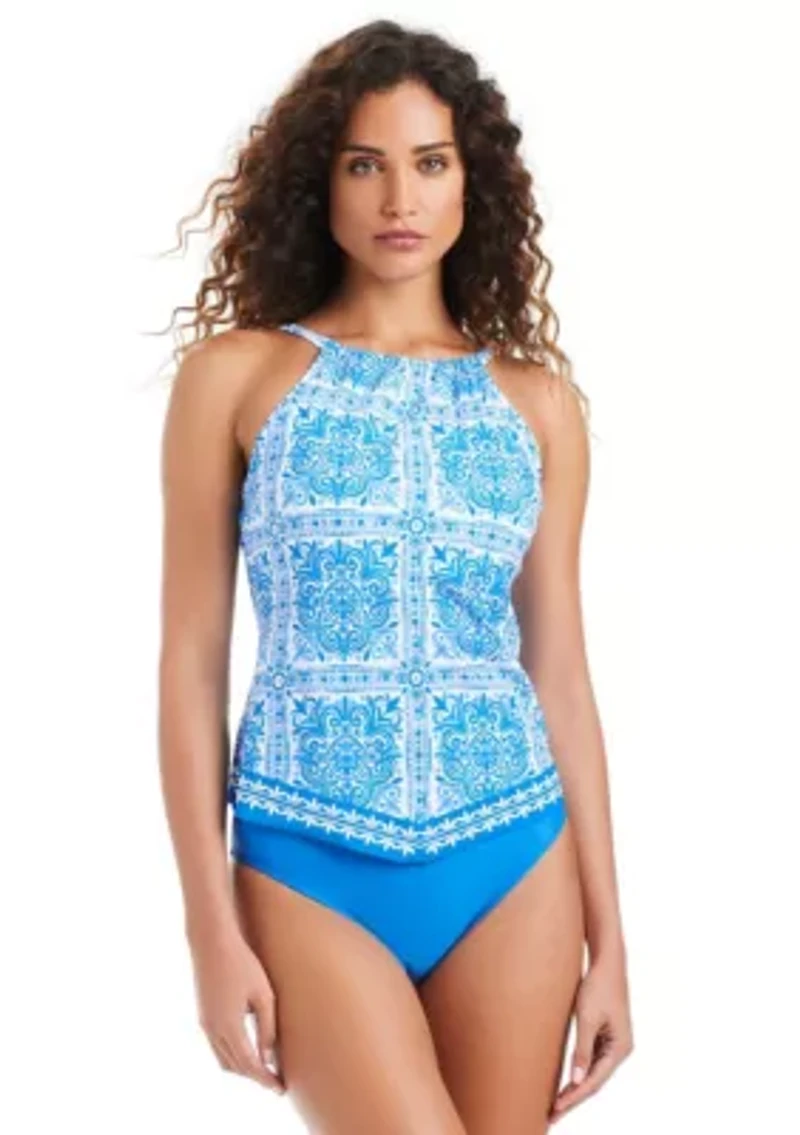 High-Neck Over-The-Shoulder Tankini