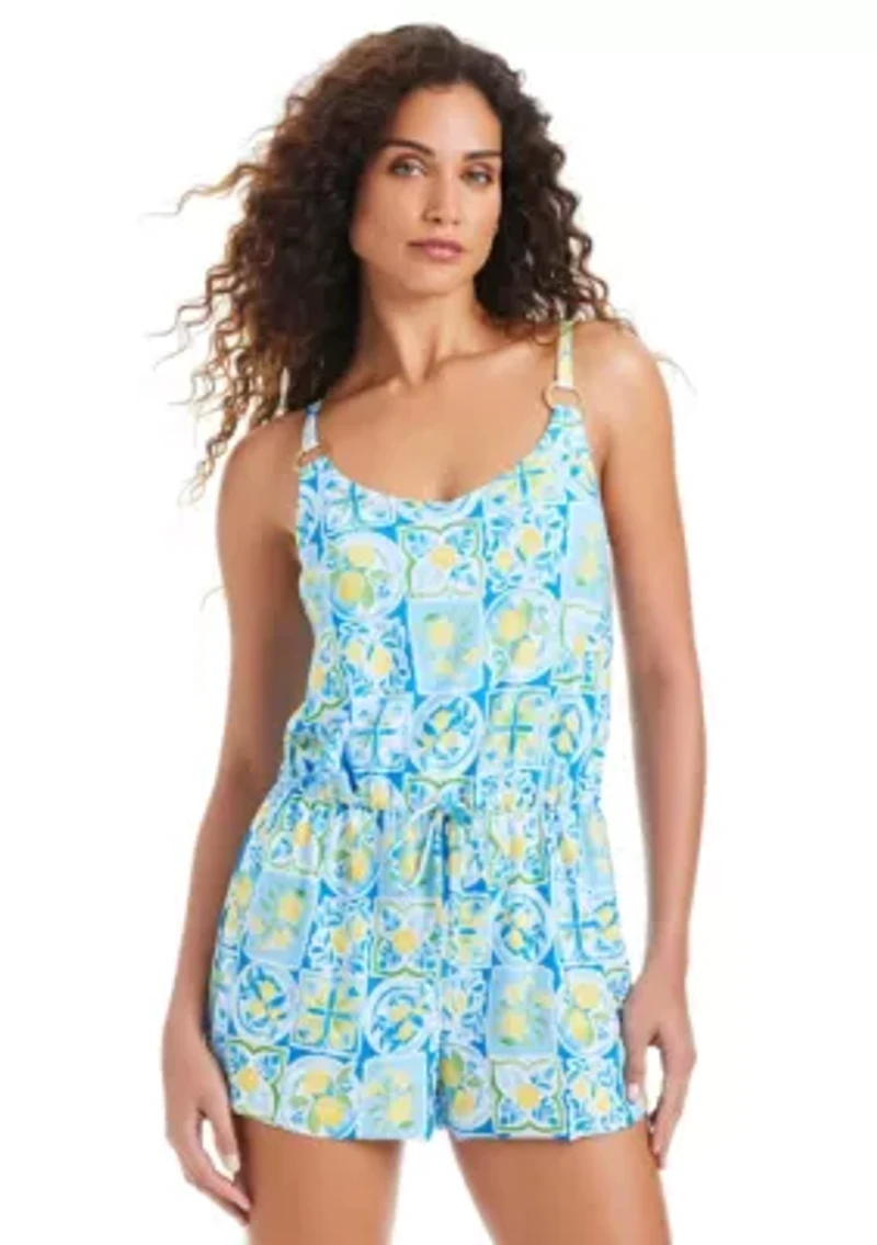 Blouson Drawstring Waist Romper