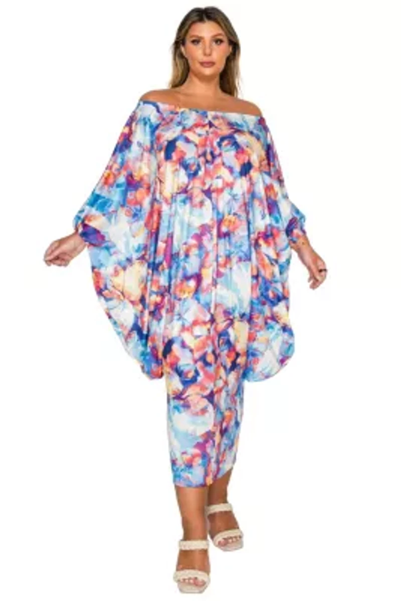 Plus Halle Off Shoulder Taper Hem Dress