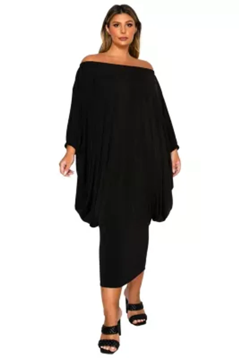 Plus Eero Off Shoulder Taper Hem Dress