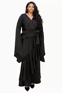 Plus Zeta Ruffled Drama Dress