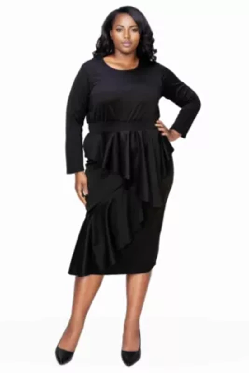 Plus Alexandra Ruffled Bodycon Dress