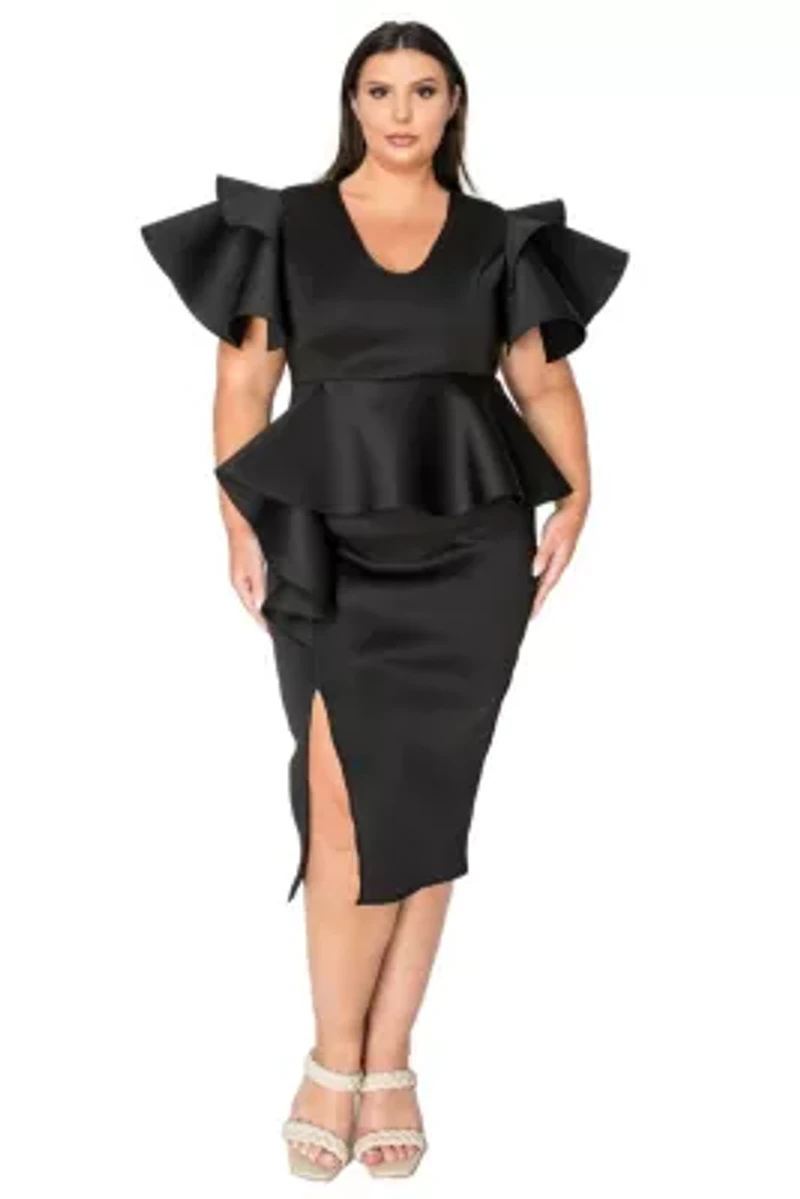 Plus Kira Neoprene Peplum Dress