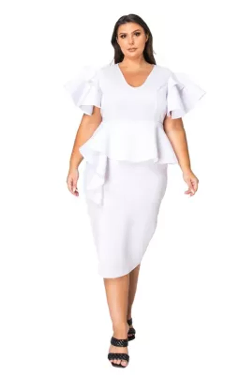 Plus Kira Neoprene Peplum Dress